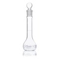 Globe Scientific Flask, Volumetric, Wide Mouth, Globe Glass, 25mL, Class A, To Contain (TC), ASTM E288, 6/Box 8230025